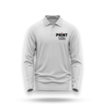 White polo shirt mockup displaying the Printman logo on the chest, ideal for custom branded corporate wear printing.