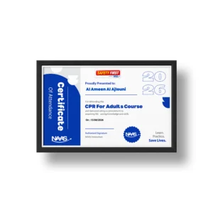 A4 certificate professionally printed and displayed in a frame