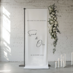 Wedding fabric welcome sign banner printed in Amman