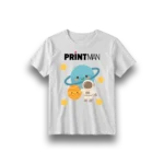 Child wearing a custom printed white t-shirt in Amman Jordan